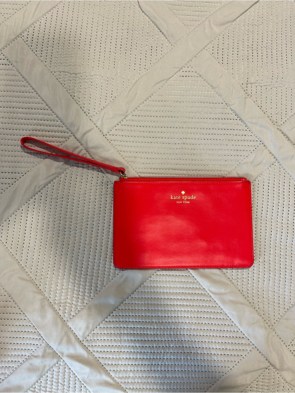 kate spade Red Leather Wristlet Clutch with Strap